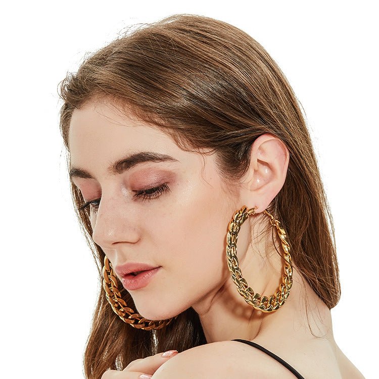 Exaggerated big hoop earrings-Jewearrings