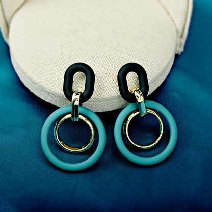 Exaggerated Circle Long Earrings Acrylic Resin-Jewearrings