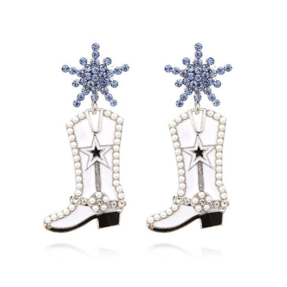 Exaggerated Creative Dripping Boots Pearl-studded Earrings Eardrops-Jewearrings