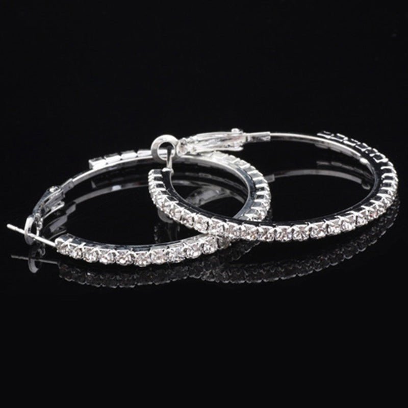 Exaggerated diamond big circle hip-hop nightclub earrings-Jewearrings