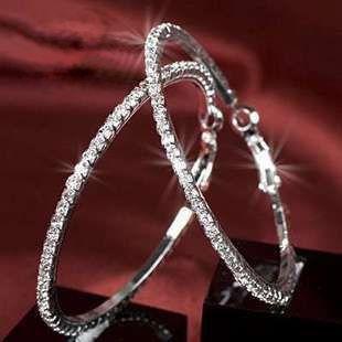 Exaggerated diamond big circle hip-hop nightclub earrings-Jewearrings