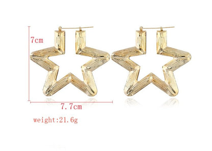 Exaggerated earrings Alloy geometric big wild European and American geometric earrings female-Jewearrings