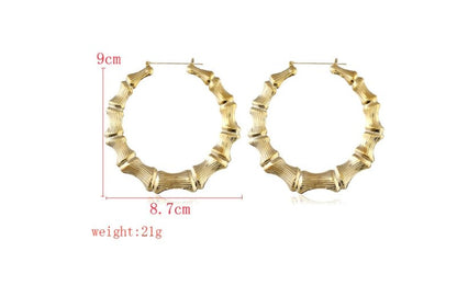 Exaggerated earrings Alloy geometric big wild European and American geometric earrings female-Jewearrings