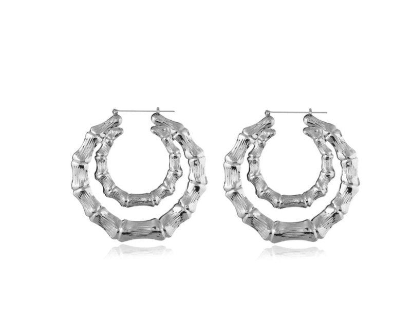 Exaggerated earrings Alloy geometric big wild European and American geometric earrings female-Jewearrings