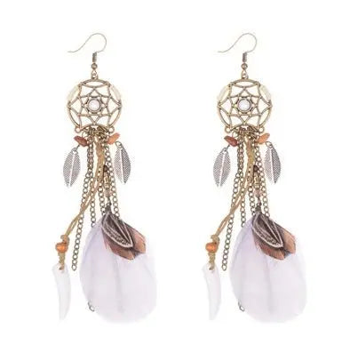 Exaggerated Feather Earrings-Jewearrings