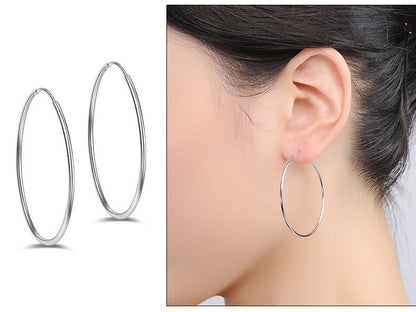 Exaggerated Glossy Big Ear Earrings Female Silver Temperament Fashion-Jewearrings