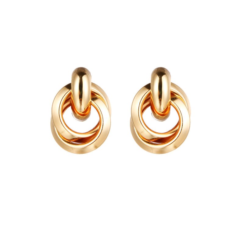 Exaggerated gold metal Earrings-Jewearrings