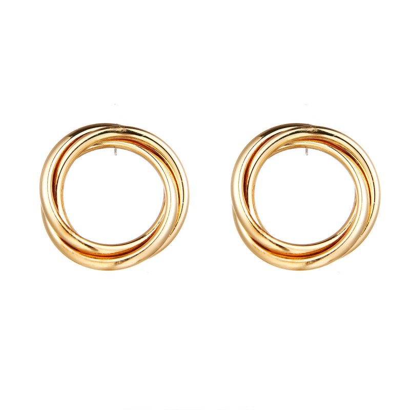 Exaggerated gold metal Earrings-Jewearrings