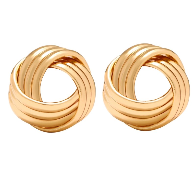 Exaggerated gold metal Earrings-Jewearrings