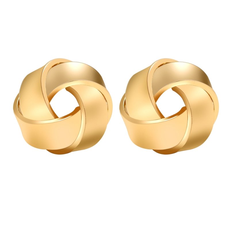 Exaggerated gold metal Earrings-Jewearrings