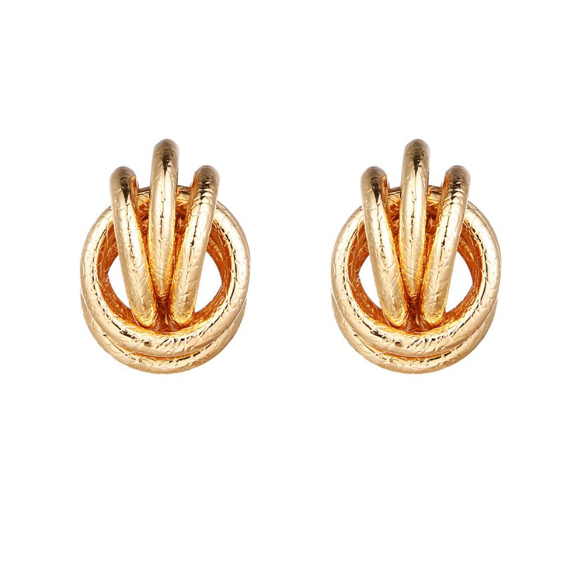 Exaggerated gold metal Earrings-Jewearrings