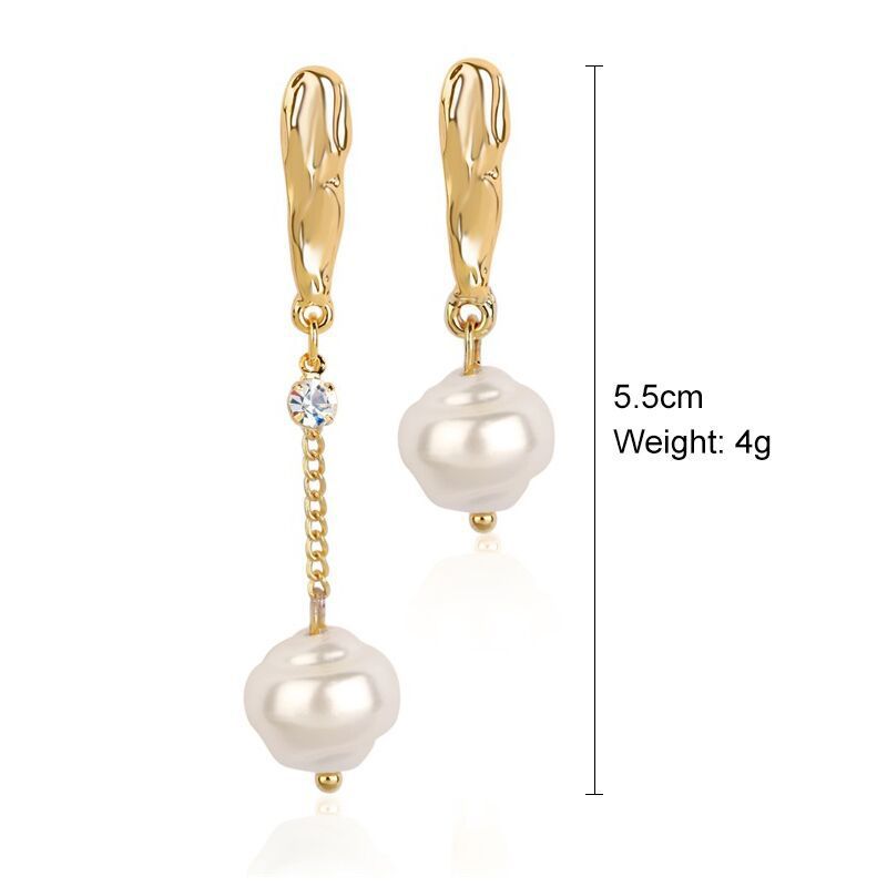 Exaggerated Irregular Baroque Pearl Earrings-Jewearrings