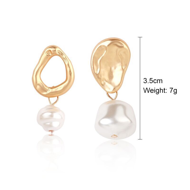 Exaggerated Irregular Baroque Pearl Earrings-Jewearrings