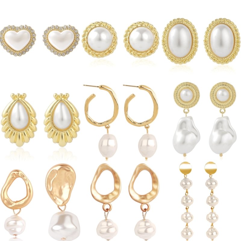 Exaggerated Irregular Baroque Pearl Earrings-Jewearrings