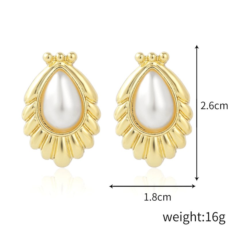 Exaggerated Irregular Baroque Pearl Earrings-Jewearrings