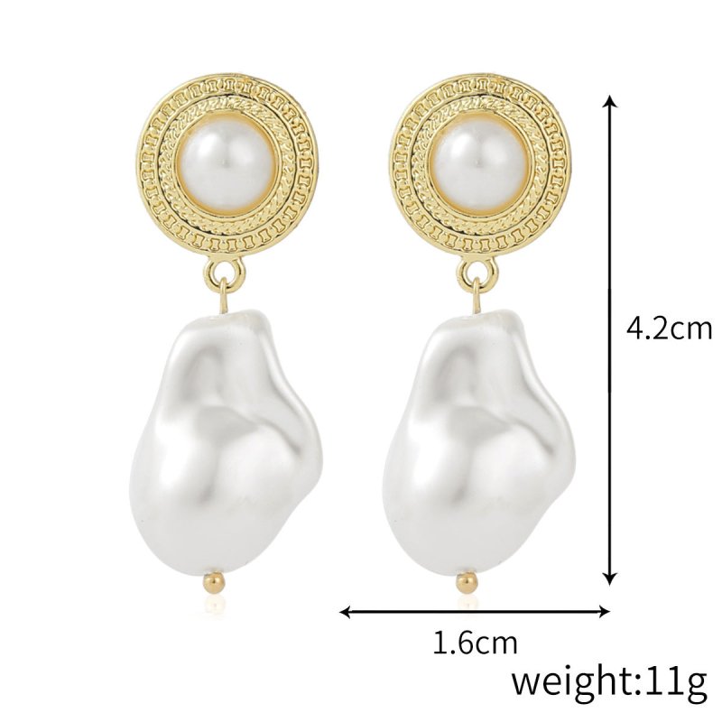 Exaggerated Irregular Baroque Pearl Earrings-Jewearrings