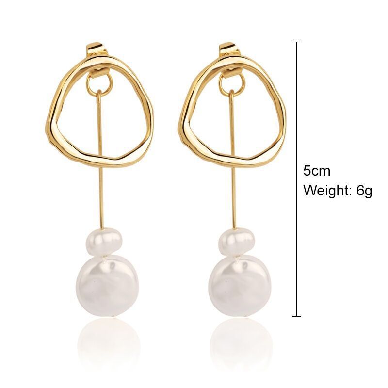 Exaggerated Irregular Baroque Pearl Earrings-Jewearrings