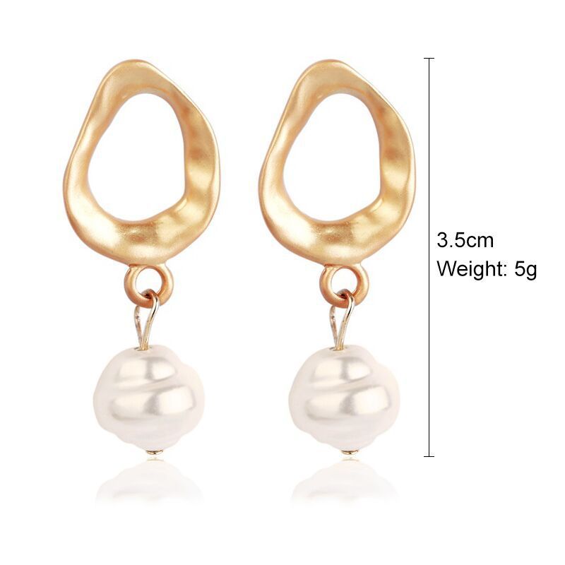 Exaggerated Irregular Baroque Pearl Earrings-Jewearrings