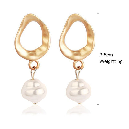 Exaggerated Irregular Baroque Pearl Earrings-Jewearrings