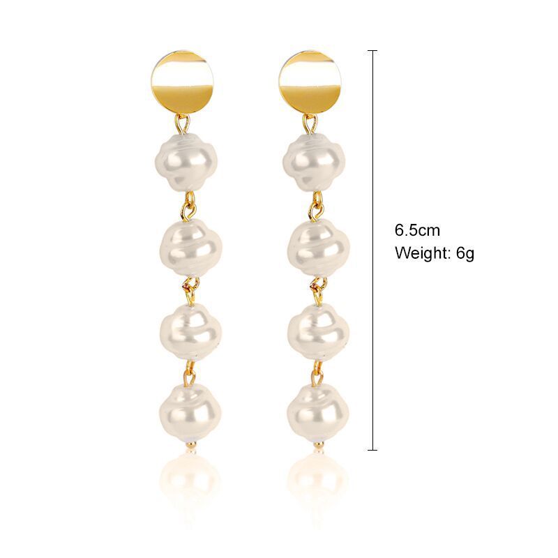 Exaggerated Irregular Baroque Pearl Earrings-Jewearrings