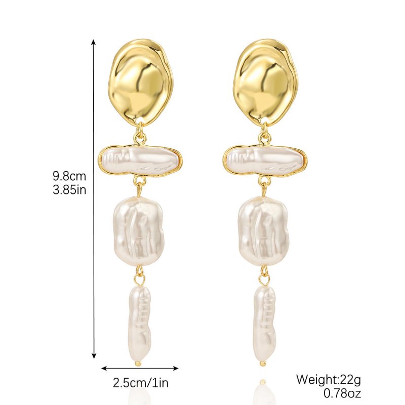 Exaggerated Irregular Baroque Pearl Earrings-Jewearrings