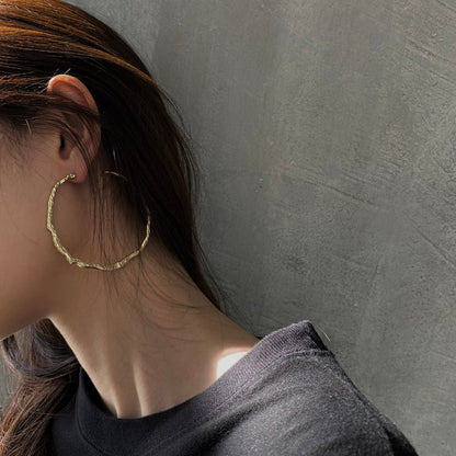 Exaggerated irregular hoop earrings-Jewearrings