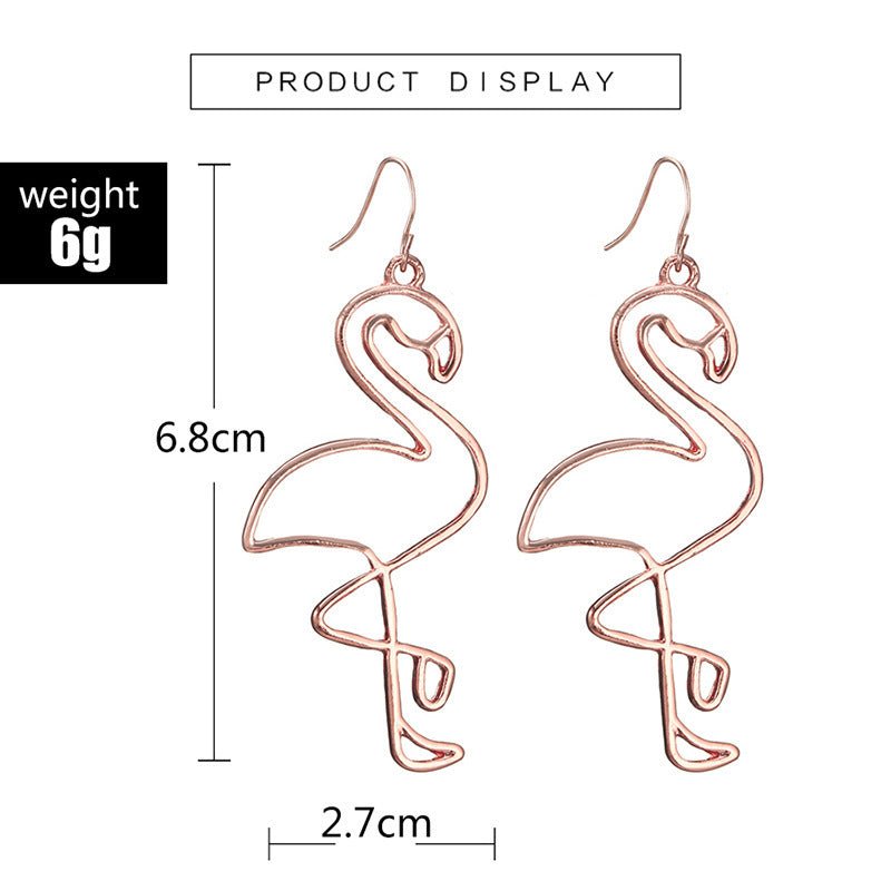 Exaggerated Jewelry, Personality Trend, Irregular Geometric Earrings, Fashionable Wild Flamingo Earrings-Jewearrings