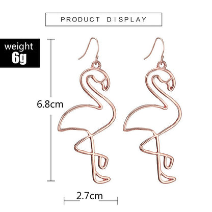 Exaggerated Jewelry, Personality Trend, Irregular Geometric Earrings, Fashionable Wild Flamingo Earrings-Jewearrings