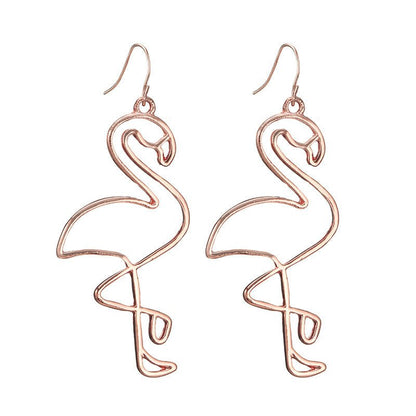 Exaggerated Jewelry, Personality Trend, Irregular Geometric Earrings, Fashionable Wild Flamingo Earrings-Jewearrings