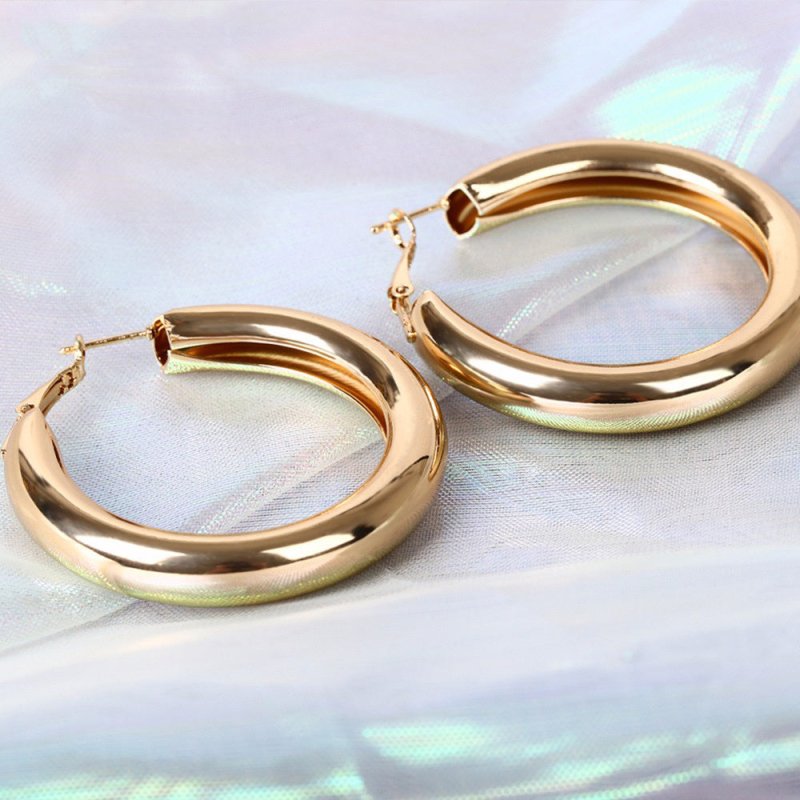 Exaggerated Simple Big Round Circle Hoop Earrings-Jewearrings