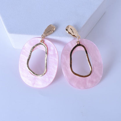 Exaggerated Simple Geometric Hoop Acrylic Stud Earrings-Jewearrings