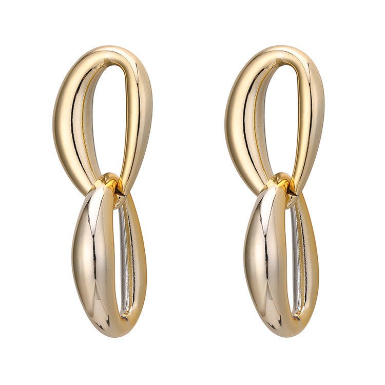 Exaggerated Temperament Gold Chain Earrings Alloy Earrings-Jewearrings