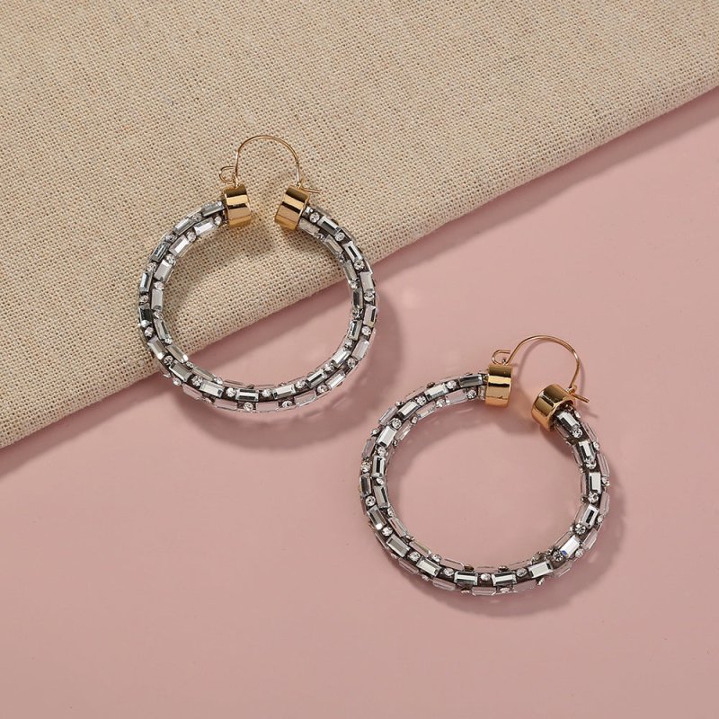 Exaggerated Trend, Thin Ear Hoop Hoop Earrings, Multi-color Combination Set Earrings-Jewearrings