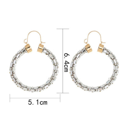 Exaggerated Trend, Thin Ear Hoop Hoop Earrings, Multi-color Combination Set Earrings-Jewearrings