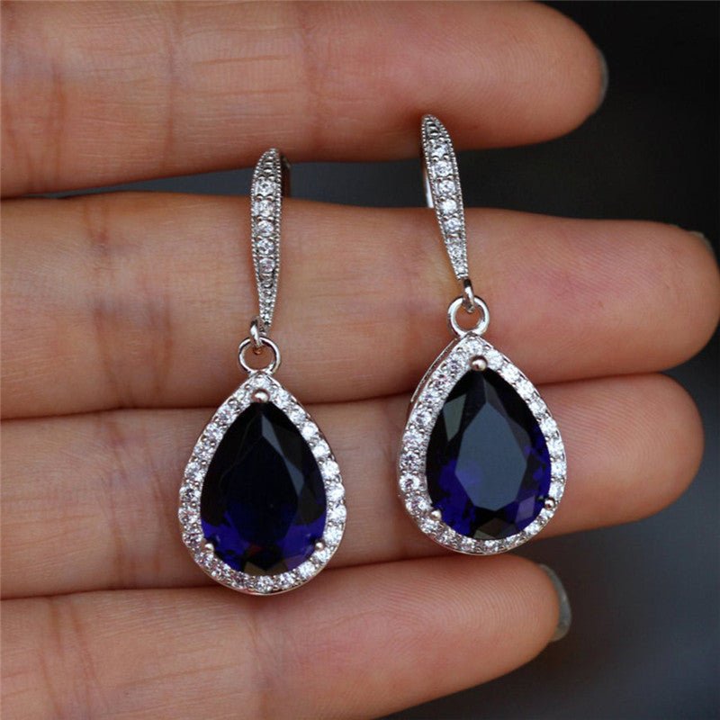 Exquisite Full Diamond Drop Zircon Earrings Women-Jewearrings