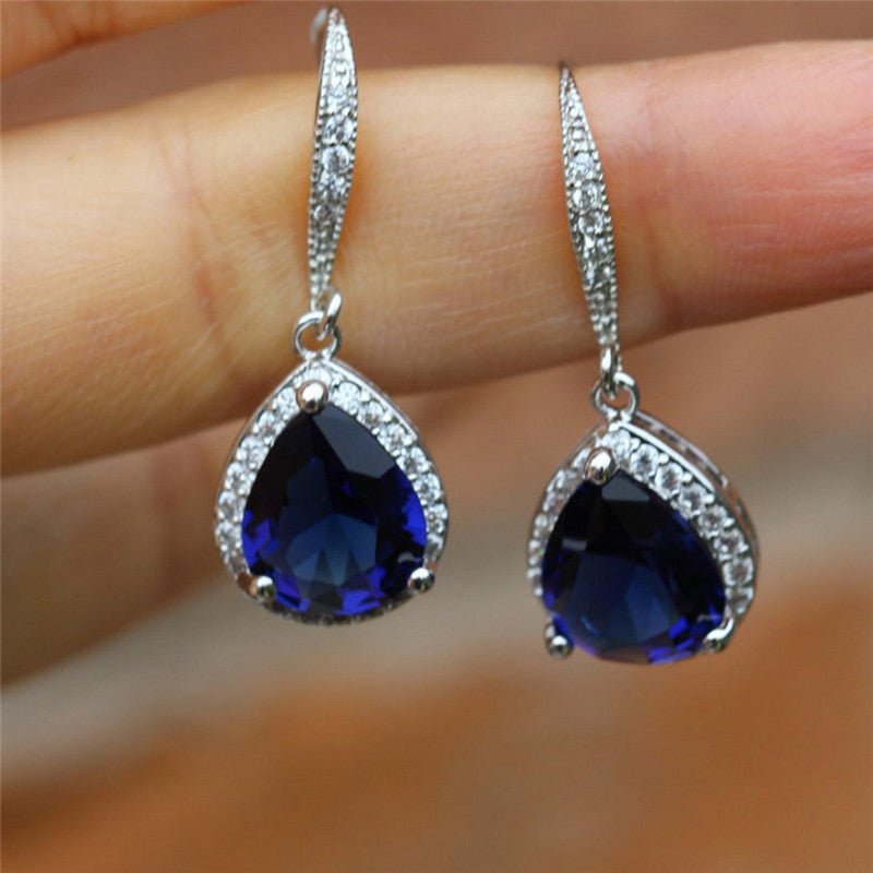 Exquisite Full Diamond Drop Zircon Earrings Women-Jewearrings