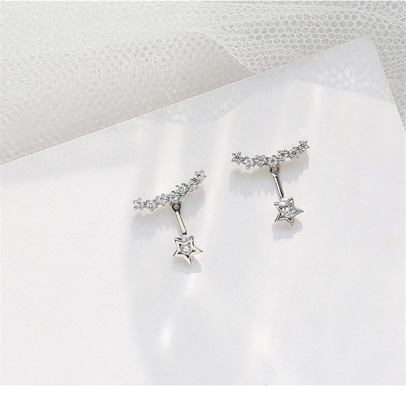 Exquisite sparkling diamond sky full of stars stud earrings-Jewearrings