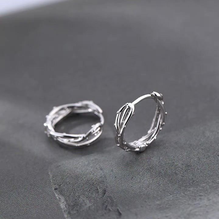 Women's Simple S925 Sterling Silver Thorn Earrings-Jewearrings