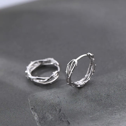 Women's Simple S925 Sterling Silver Thorn Earrings-Jewearrings