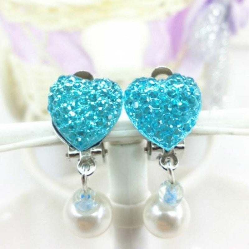 Children's Ear Clip Earrings Princess Without Pierced Ears-Jewearrings