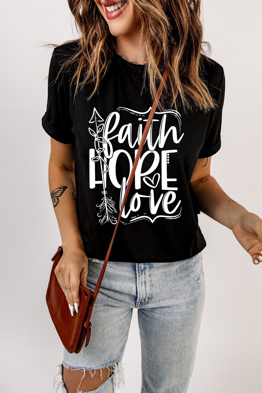 FAITH HOPE LOVE Graphic Tee Shirt-Jewearrings