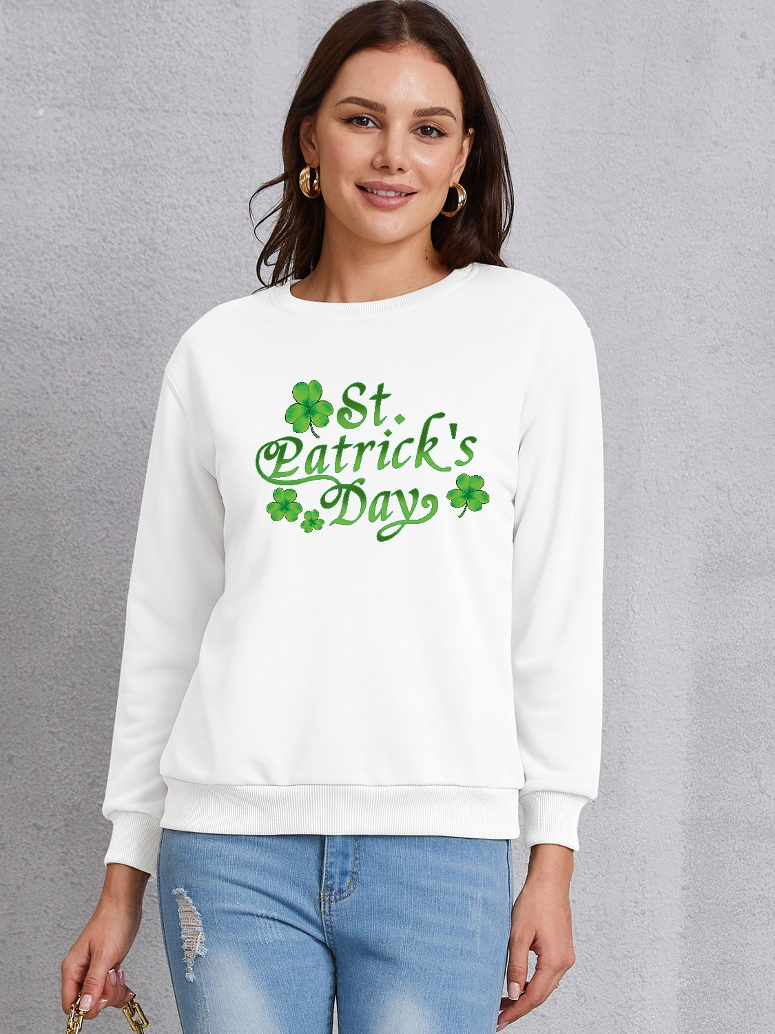 ST. PATRICK'S DAY Round Neck Dropped Shoulder Sweatshirt-Jewearrings