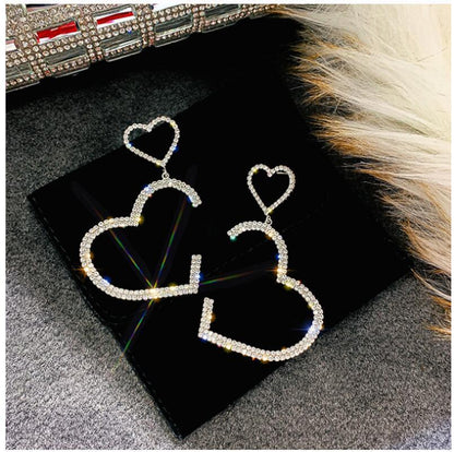 925 Silver Needle Korean Net Red Love Earrings-Jewearrings