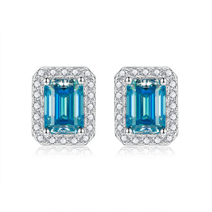 Women's Moissanite Emerald Cut Earrings-Jewearrings