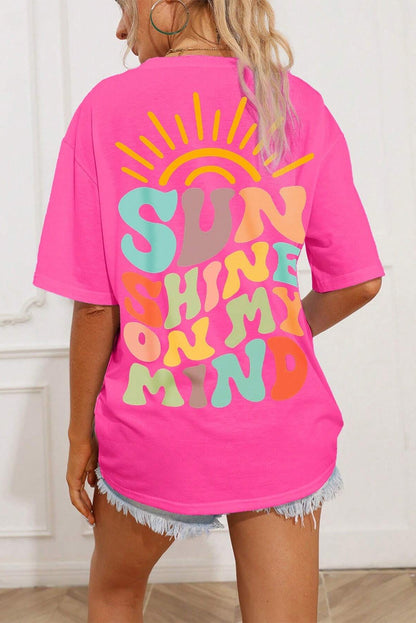 SUN SHINE ON MY MIND Round Neck T-Shirt-Jewearrings