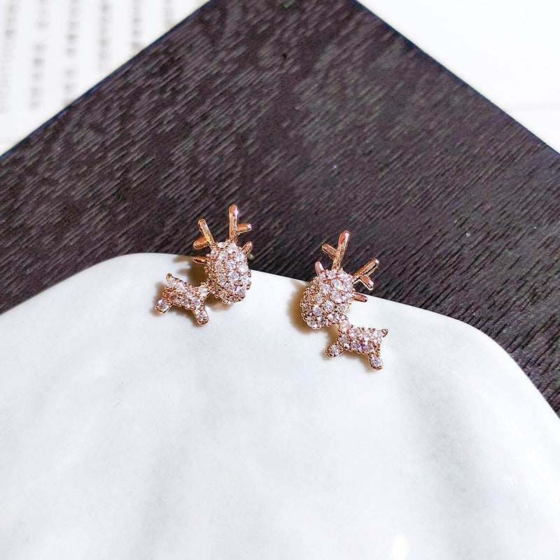 Personality Fawn Wild Stud Earrings Silver Needle Temperament Cute Trend-Jewearrings