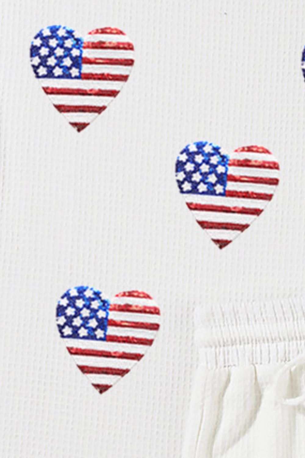 US Flag Round Neck Top and Shorts Set-Jewearrings