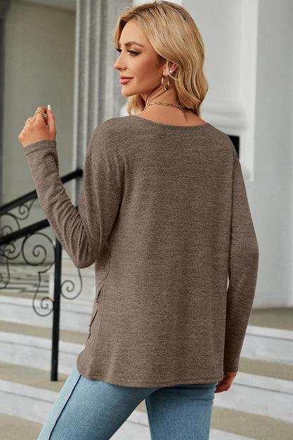 Round Neck Long Sleeve T-Shirt-Jewearrings