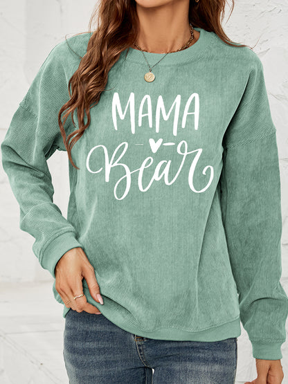 MAMA Graphic Round Neck Sweatshirt-Jewearrings