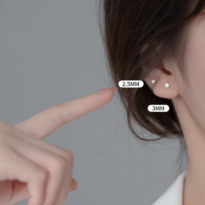 S925 Silver Six Clawed Stud Earrings For Women Simple-Jewearrings